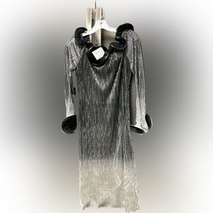 Samuel Dong Silver Ombré Shimmer Dress by